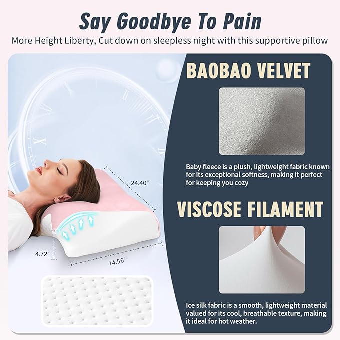 Memory Foam Ergonomic Pillows Orthopedic Pillow for Side Sleepers Sleeper Neck Pain Bed Back Cervical Shoulder Ergonomic