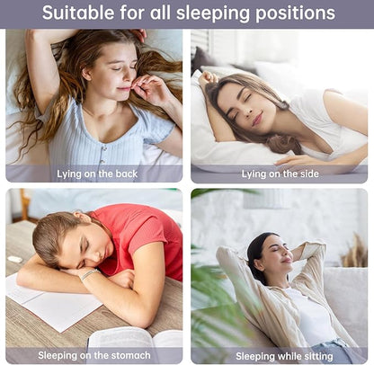 Calm&Relax Bamboo Sleep Mask: 3D Blackout Sleeping Eye Mask for Side Sleepers - Zero Pressure Eye Covers for Travel Airplane(White)