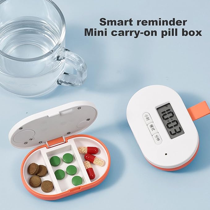 3 Grid for Pill Box Medicine Storage Box Electronic Timing Reminder Medicine Box Alarm Pills Organizer for Pill Con Electronic Pill Box Dispenser with Alarm