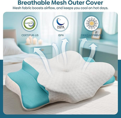Cervical Pillow for Neck & Shoulder Pain Relief Sleeping - Ergonomic Contour Pillows - Memory Foam Pillow for Side, Back & Stomach Sleepers