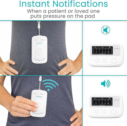Vive Wireless Call Button - Emergency Alert System for Patients - Smart Portable Medical Panic Button - Notifies Nurse or Caretaker When Elderly Senior Needs Help - Perfect for Home Wander Prevention