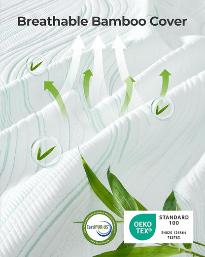 PERLECARE Medium Firm Mattress Topper Full- 3 Inch Bamboo Memory Foam Mattress Topper for Pressure Relief, Full Bed Topper Suitable for Side Sleepers and Back Sleepers, Removable & Washable