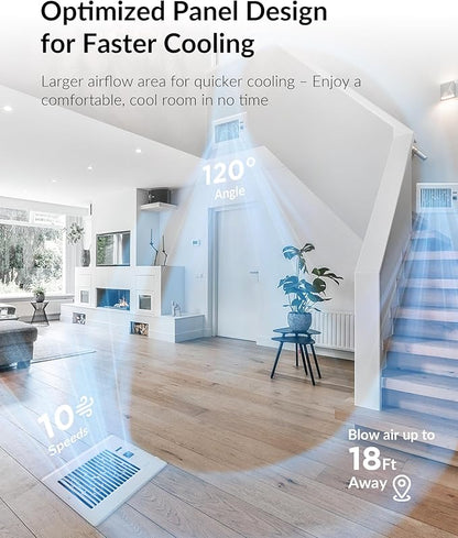 Super Quiet Register Booster Fan for 6" x 10" Register Holes, Smart Register Vent with Dual Intelligent Thermostat and WIFI App Control, Heating Cooling AC Vent Fan (White)