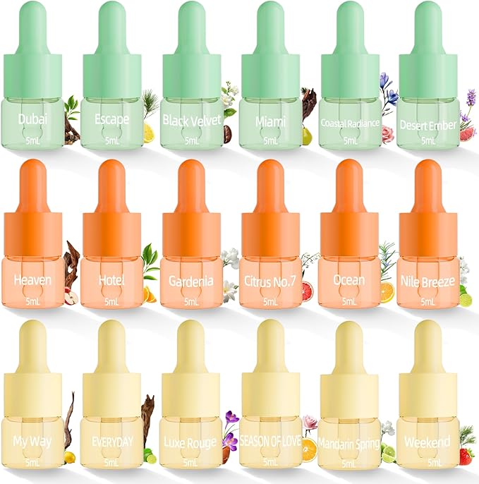 Hotel Fragrance Diffuser Oil | Gift Set | Inspired by Luxury 5-Star Hotels | Aromatherapy Diffuser Oil | Notes of Nile Breeze, My Way, Hotel and More, Total 18 Essential Oils for Home