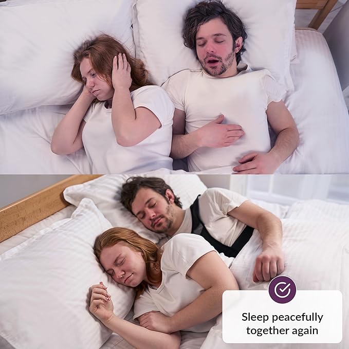 Anti Snoring Device | Positional Sleep Apnea Device | Side Sleep Trainer to Stop Snore | Includes Ball to Prevent Back Sleeping | Positional Therapy for Snoring Relief | Adjustable, Lightweight Vest