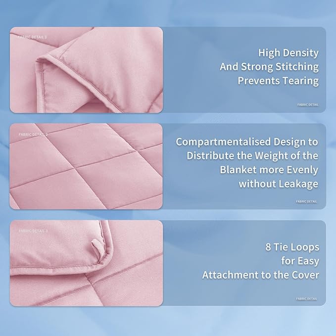 Topcee Weighted Blanket (7 lbs, 40" x 60") Cooling Throw Heavy Blanket for Sleeping Apply to 60-90 lbs, Soft Thick Breathable Blanket with Glass Bead, Easy Care