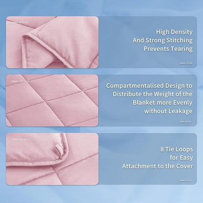 Topcee Weighted Blanket (7 lbs, 40" x 60") Cooling Throw Heavy Blanket for Sleeping Apply to 60-90 lbs, Soft Thick Breathable Blanket with Glass Bead, Easy Care