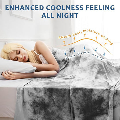 Marchpower Arc-Chill Cooling Blanket for Hot Sleepers for Kids, Double-Sided Cooling Fabric Q-Max>0.5, Tie Dye Summer Blanket Cold Blankets for Sleeping