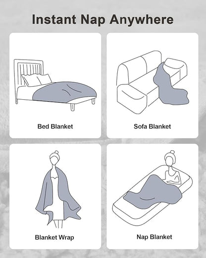 Ultra-Soft Weighted Blanket 15 lbs for Adults, Plush Sherpa Fleece Reversible Weighted Throw Comfort for Relaxation & Cozy Evenings, Hug-Like Security, Evenly Distributed, W80 x L87, Grey