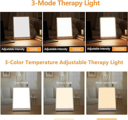 Light Therapy Lamp,10000 Lux Light Therapy Lamp -Full Spectrum Llight Therapy,3 Color Touch&Wall Mountable Daylight Therapy Lamp,Sunlight Lamp with Memory Function for Home & Office