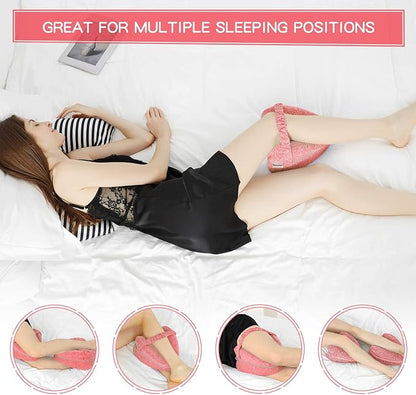 BEAUTRIP Leg Pillow | Ergonomic Side Sleeping Pillows | Memory Foam Knee Pillow with Strap for Side Sleeper | Leg Support Cushion with Removable and Washable Cover