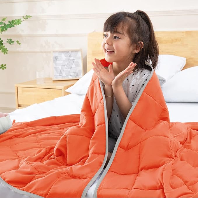 CYMULA Weighted Blanket Kids 7 Pounds (40''*60'' Throw Size) - Cooling Breathable Children Heavy Blankets Summer Winter - Ultra Microfiber Soft Comfort with Glass Beads - Gifts for Boys/Girls