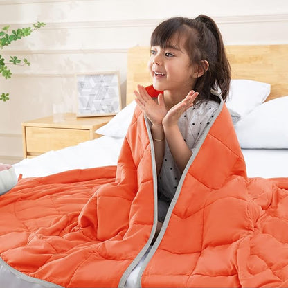 CYMULA Weighted Blanket Kids 7 Pounds (40''*60'' Throw Size) - Cooling Breathable Children Heavy Blankets Summer Winter - Ultra Microfiber Soft Comfort with Glass Beads - Gifts for Boys/Girls