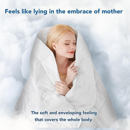 Topcee Weighted Blanket for Adults (15 lbs, 48" x 72") Twin Size Soft Cooling Heavy Blanket Sleeping, Apply to 130-160 lbs Body, Thick Breathable Blanket with Glass Bead, Easy Care
