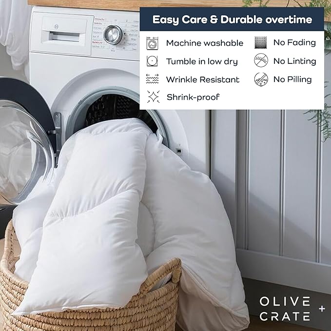 Olive + Crate California King Comforter & Duvet Insert 100% Viscose Derived from Bamboo Outer Shell - Hypoallergenic, Cooling & Moisture Wicking - All Season Lightweight Plush - White - 95"x96"