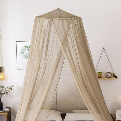 Faraday Fabric Radiation Shielding Bed Canopy Circle EMF Protection Block 5G Radiation Shielding Sleep Queen Size (Color : Brown, Size : Medium)