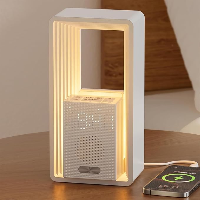Smart Sunrise Alarm Clock Wake Up Light with 9 Soothing Sounds Simulation, USB Charging Port, Adjustable Brightness Levels & Snooze Function