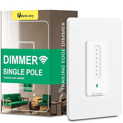 Smart Dimmer Switch by Martin Jerry | New, Trailing Edge Dimmer Light Switch, Voice Control by Alexa, Google Home, SmartLife App, Needs Neutral Wires, 2.4G WiFi Only