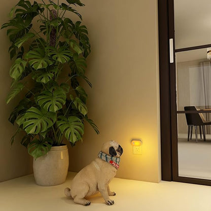Lyridz Amber Night Light with Motion Sensor, Plug in LED Nightlights, 120LM Stepless Adjustable Brightness Ideal for Bathroom, Bedroom, Hallway, Stairs, Kids' Room, Nursery, Pet House, 2 Pack