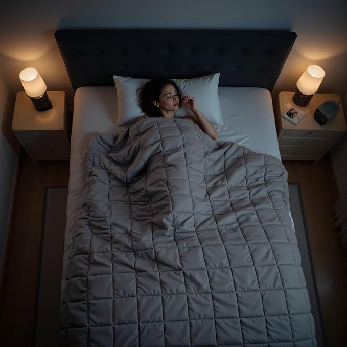 Weighted Blanket for Adults(60" x 80",15lbs,Grey) Queen Size Soft Cooling Heavy Blanket for Sleeping,Breathable Blanket with Glass Bead Perfect for 140-160 lbs,All Season,Machine Washable.