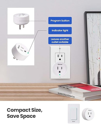 Smart Plug Switch, 2.4G WiFi Outlet, Compatible with Alexa, Google Home, Smart Life & IFTTT APP, Voice Control & Timer, Buckle Design & Removable, No Hub Needed, Programmable(2 Pack)
