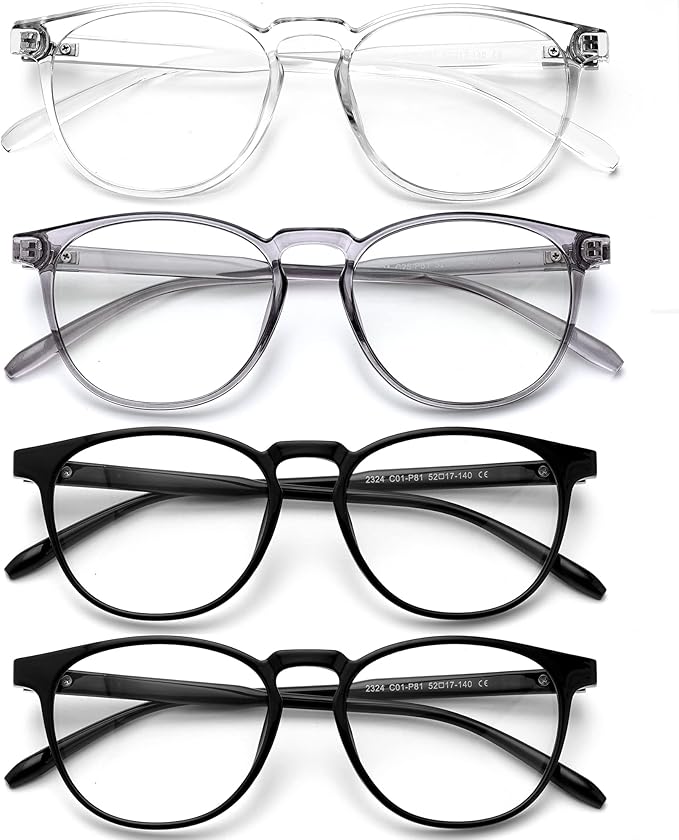 Blue Light Blocking Glasses for women/men - 4Pack Computer Reading/Gaming/TV/Phones Glasses Anti UV Glare Eyestrain