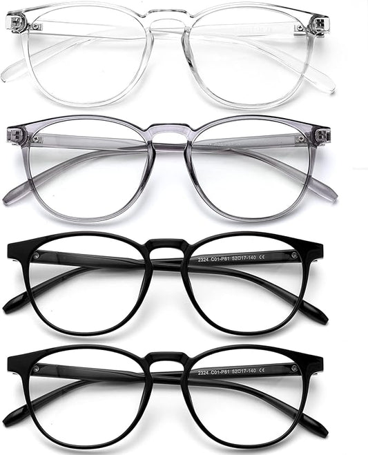 Blue Light Blocking Glasses for women/men - 4Pack Computer Reading/Gaming/TV/Phones Glasses Anti UV Glare Eyestrain