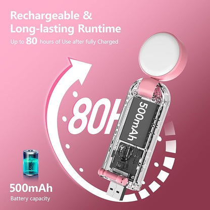 VAVOFO USB Rechargeable Blue Light Blocking Amber Clip On Bookmark Shaped Reading Light for Bookworms Reading in Bed (Pink)