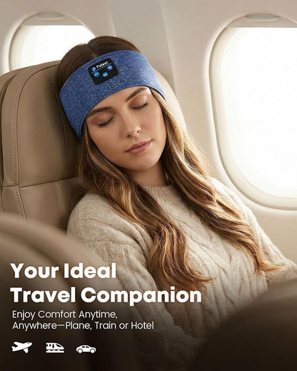 Sleep Headphones Bluetooth 5.4, Sleeping Headphones for Side Sleepers, Ultra-Thin Stereo Speakers & Long-Lasting Time Battery, Soft & Sweat-Proof for Sports Yoga Nap