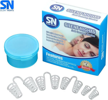 Best Anti Snoring Device - Stop Snore Solution - Sleep Better Aids - Anti-Snore Remedy Devices - 4 Nose Vents Nasal Dilator - Breathing Sleeping Relief