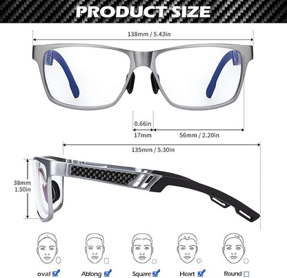 ANYLUV Blue Light Blocking Glasses Men Computer Gaming Glasses Lightweight Al-Mg Metal Anti Eyestrain Eye Protection