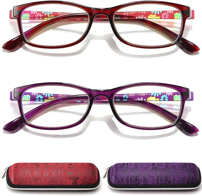 Reading Glasses for Women Blue Light Blocking Computer Readers, Flexible Eyeglasses Anti Eyestrain/Glare/UV