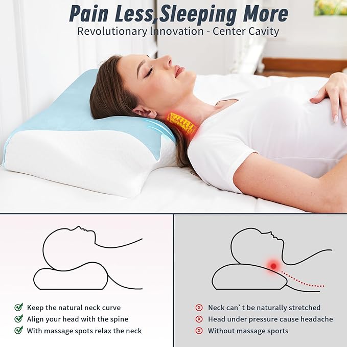 Pillow for Neck Pain Relief Support Cervical Sleeping Orthopedic Pillows Best Anti Wrinkle Therapeutic Ergonomic Memory Foam