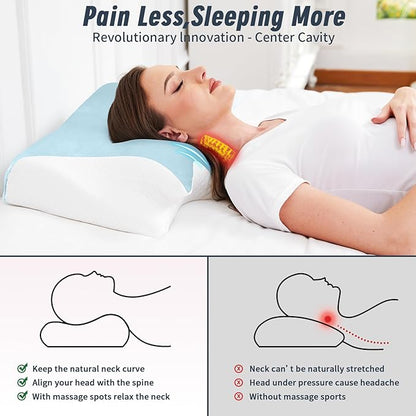 Pillow for Neck Pain Relief Support Cervical Sleeping Orthopedic Pillows Best Anti Wrinkle Therapeutic Ergonomic Memory Foam