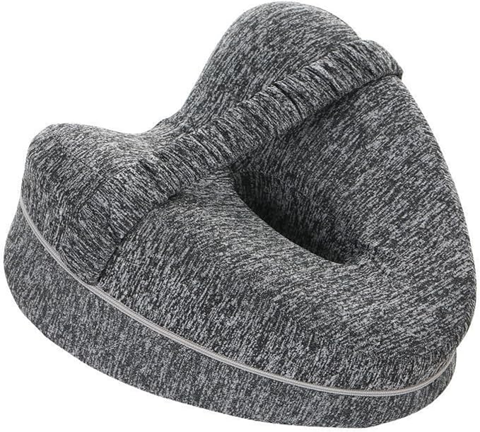Alignment Pillow for Side Sleepers - 2025 Upgraded Knee Pillow for Hip Pain Relief, Sciatica, Leg Comfort w/Machine Washable Cover & Memory Foam (Gray)
