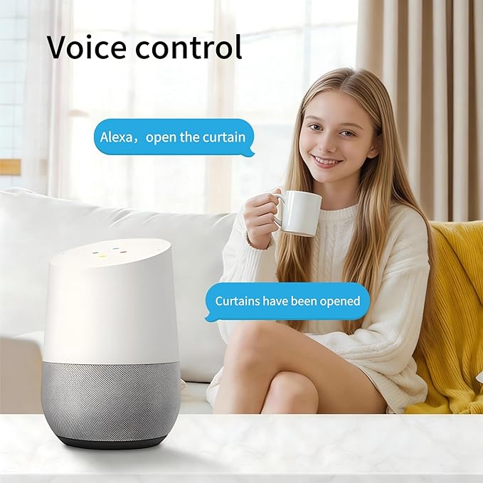 Mini WiFi Motor with Plug for Smart Curtain Track System, Automatic Ceiling Curtain Opener, Motorized Curtains with App, Voice, Remote Control, Compatible with Alexa,Google and Siri