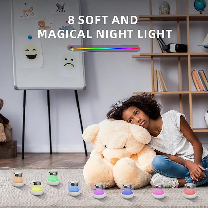 Portable Mini White Noise Machine with 15 Soothing Sounds Color Lights Sleep Timer Memory Function and Child Lock Easy to Pocket and Travel for Baby Kid Adult (White)