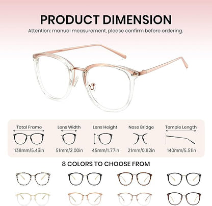 Cyxus Blue Light Glasses for Woman, Fashion Computer Glasses on Office Reduce Eye Strain Anti Migraine for Working Reading