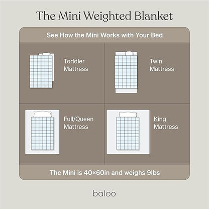 Baloo Weighted Blanket for Kids and Adults (Petal Pink - 9lbs 40"x60" - Mini Size) | Cooling & 100% Cotton Material | Machine Washable & Dryer Safe | with Glass Microbead Fill
