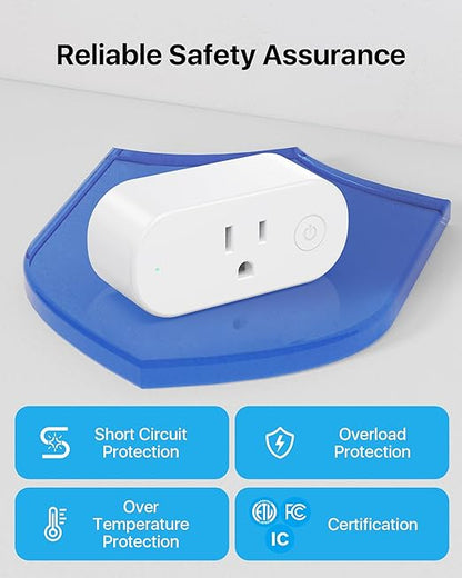 Loocam Smart Plug Compatible with Alexa Mini, Smart Home Wi-Fi Outlet, No Hub Required, Timer Function, App Control, 2.4G WiFi Only, 4 Pack, White