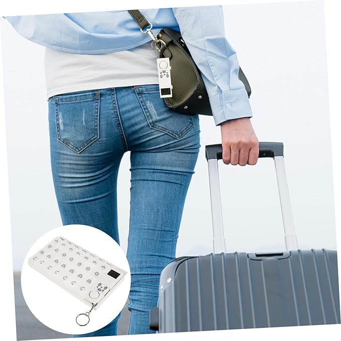 7 Mini Pill Box Travel Alarm Clock Mini Alarm Clock Lock Box for Medication Containers 7 Days Pill Box White Storage Box Dispenser Electronic Medicine Chest Travel Medication