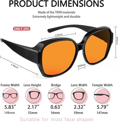 Sleep Blue Light Blocking Glasses for Men and Women, Computer Gaming Glasses Anti Eyestrain & UV Glare