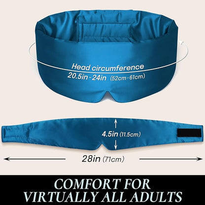 Zenssia Satin Sleep Mask for Women and Men, Lightweight Padded Eye Mask with Adjustable Strap, Comfort Blackout for Travel and Nap - Peacock Blue
