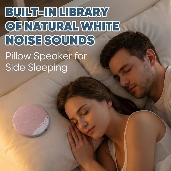 2026 New Sleep Pillow Speaker, Bluetooth Pillow Speaker for Sleeping with White Noise Timer Wireless Sleep Aid with Stereo Bass Private Sleep Earbuds for Adult Kids (Blue)