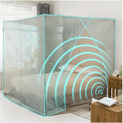 100% Silver Fiber EMF Shielding Bed Canopy,EMF Shielding Bed Canopy,Effective Shielding 99.99% of Daily electromagnetic Radiation EMF/RF/Wi-Fi/Cell Phone Signal (120 * 200 * 185CM)
