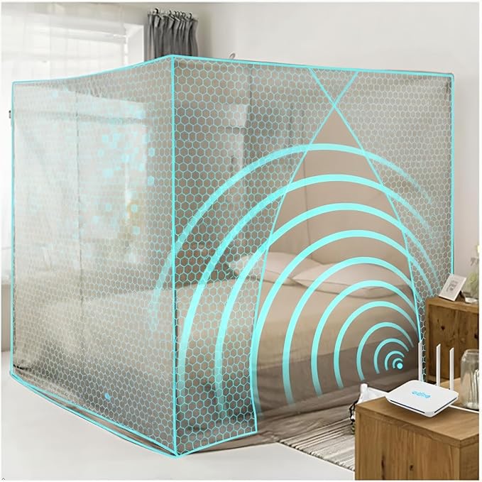 100% Silver Fiber EMF Shielding Bed Canopy,EMF Shielding Bed Canopy,Effective Shielding 99.99% of Daily electromagnetic Radiation EMF/RF/Wi-Fi/Cell Phone Signal (180 * 220 * 185CM)