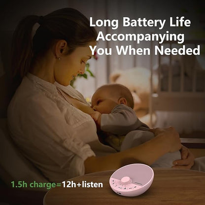 Portable White Noise Sound Machine with 18 Sleep Sounds, Battery Powered Bluetooth Function Knob Volume Control Sleep Timer, Travel White Noise Machine for Sleeping Adults Baby(Pink)