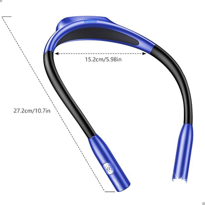 Gritin LED Neck Reading Light,Book Light for Reading in Bed-Eye Caring 3 Colors, Dimmable Brightness, Bendable Arms, 80+Hrs Runtime, Neck Round Design, Lightweight for Crafting, Knitting-Dark Blue