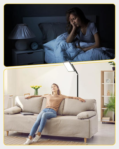 Sunlight Lamp, 12000 Lux Full Spectum Natural Light Lamp for Home/Office/Morning Routine, 4 in 1 Mount, 5 Mode Adjustable 10 Brightess Levels, 5 Color Modes,Timer, Memory