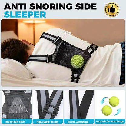 Prevent Back Sleeping,Sleep Position Trainer for Sleeping On Your Side,Adjustable Side Sleep Trainer to Stop Snore,Including Balls to Prevent Back Sleeping Positional Therapy for Snoring Relief.